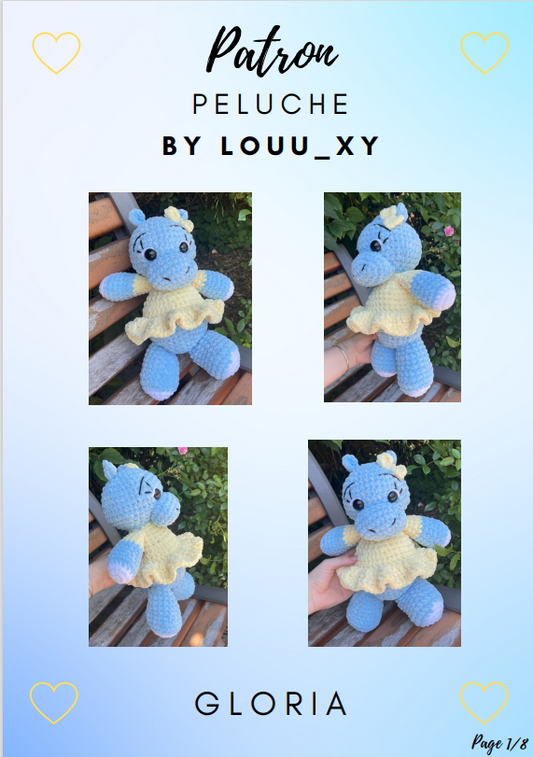 Modèle de Gloria l’hippo au crochet ( Ebook numérique )