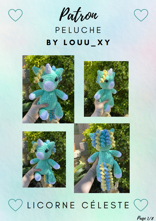 Modèle de Céleste la licorne au crochet ( Ebook numérique )